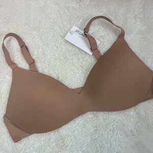 Reoria Bra Womens 40B Brown T-Shirt Padded Underwire Seamless Microfiber # 286